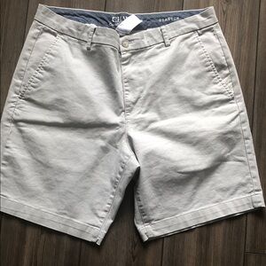 Chaps Light Gray Men's Flat Front Shorts